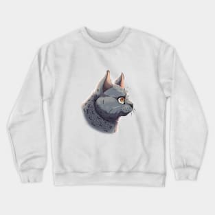 Blue British Shorthair Side Portrait Crewneck Sweatshirt